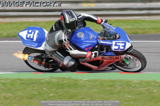 2009-05-09 Monza 0549 Supersport - Free Practice - Alessandro Polita - Suzuki GSX-R600